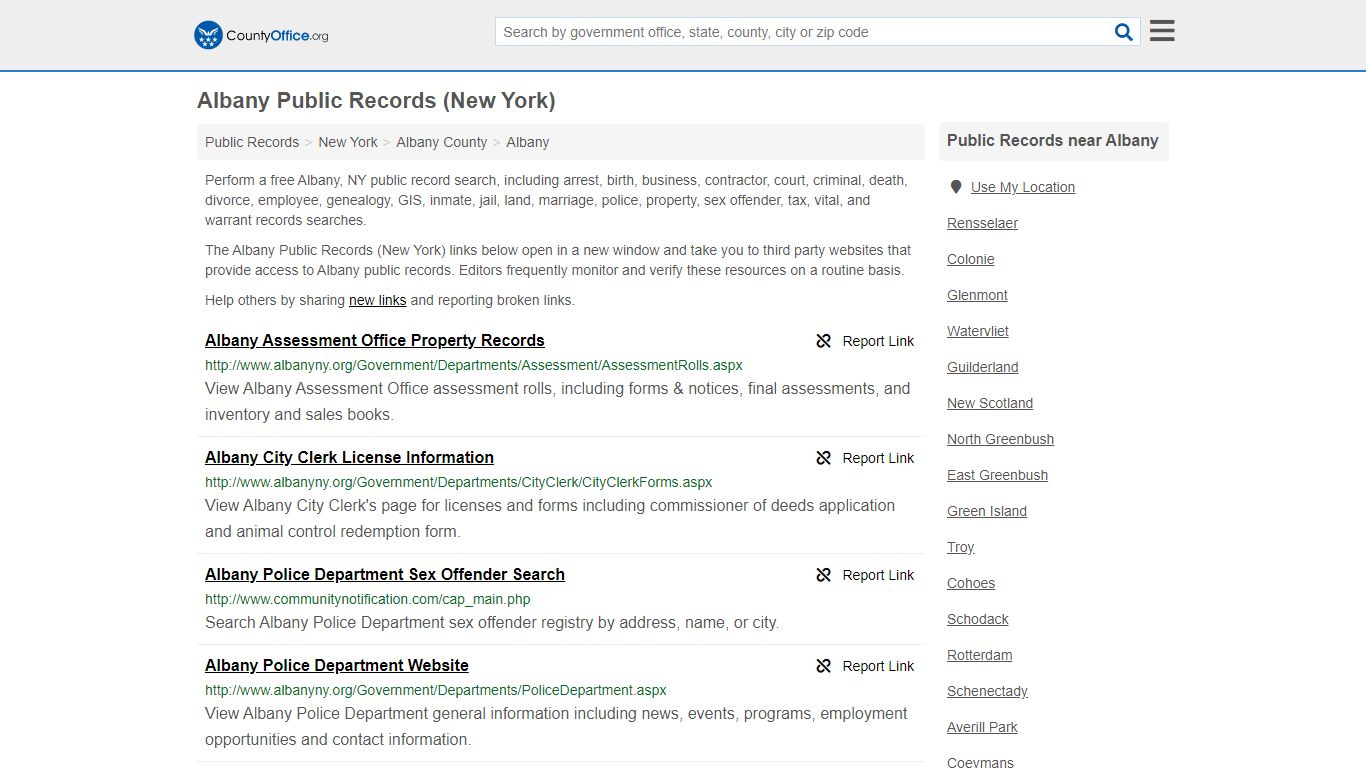 Public Records - Albany, NY (Business, Criminal, GIS, Property & Vital ...